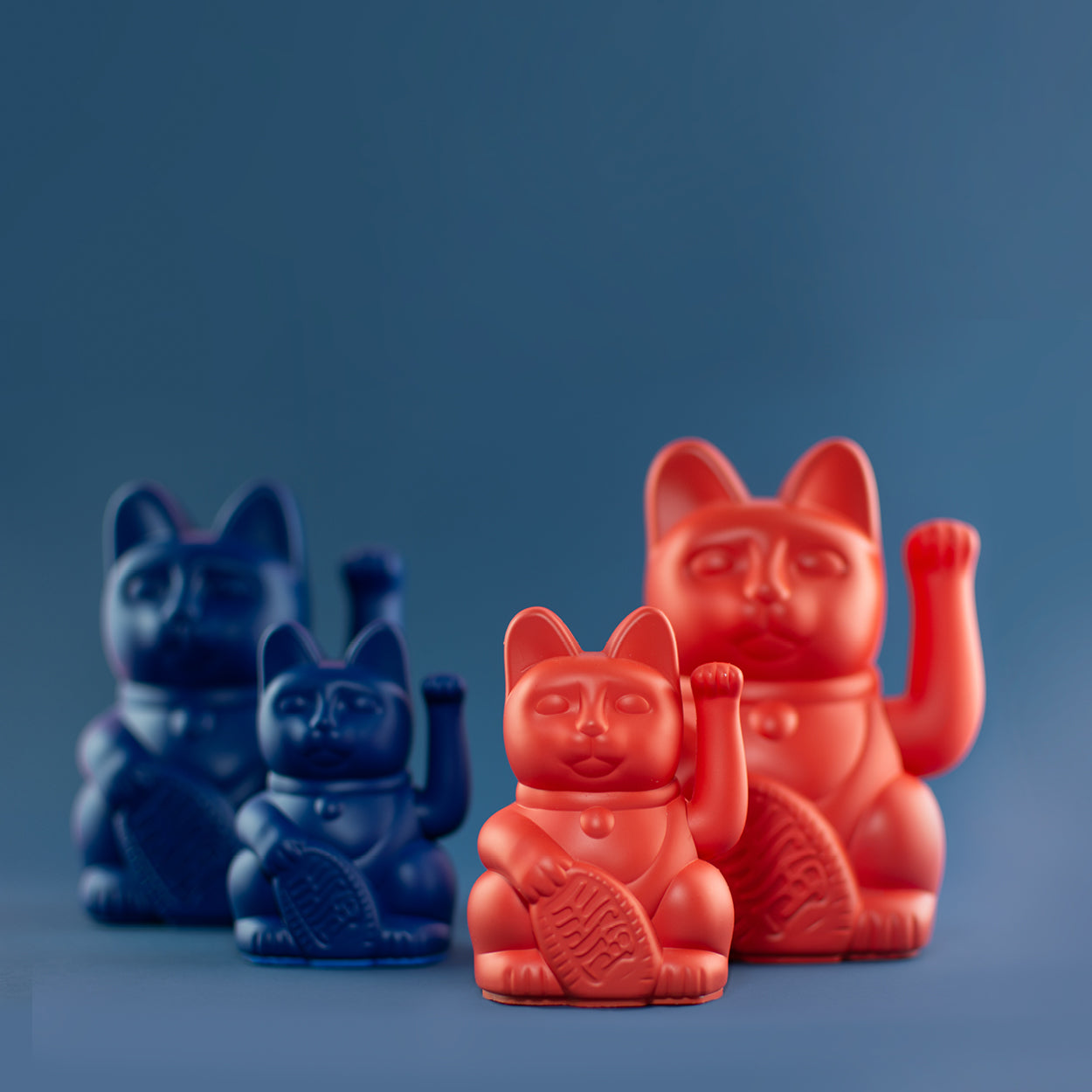 Winkekatze Mini Dunkelblau