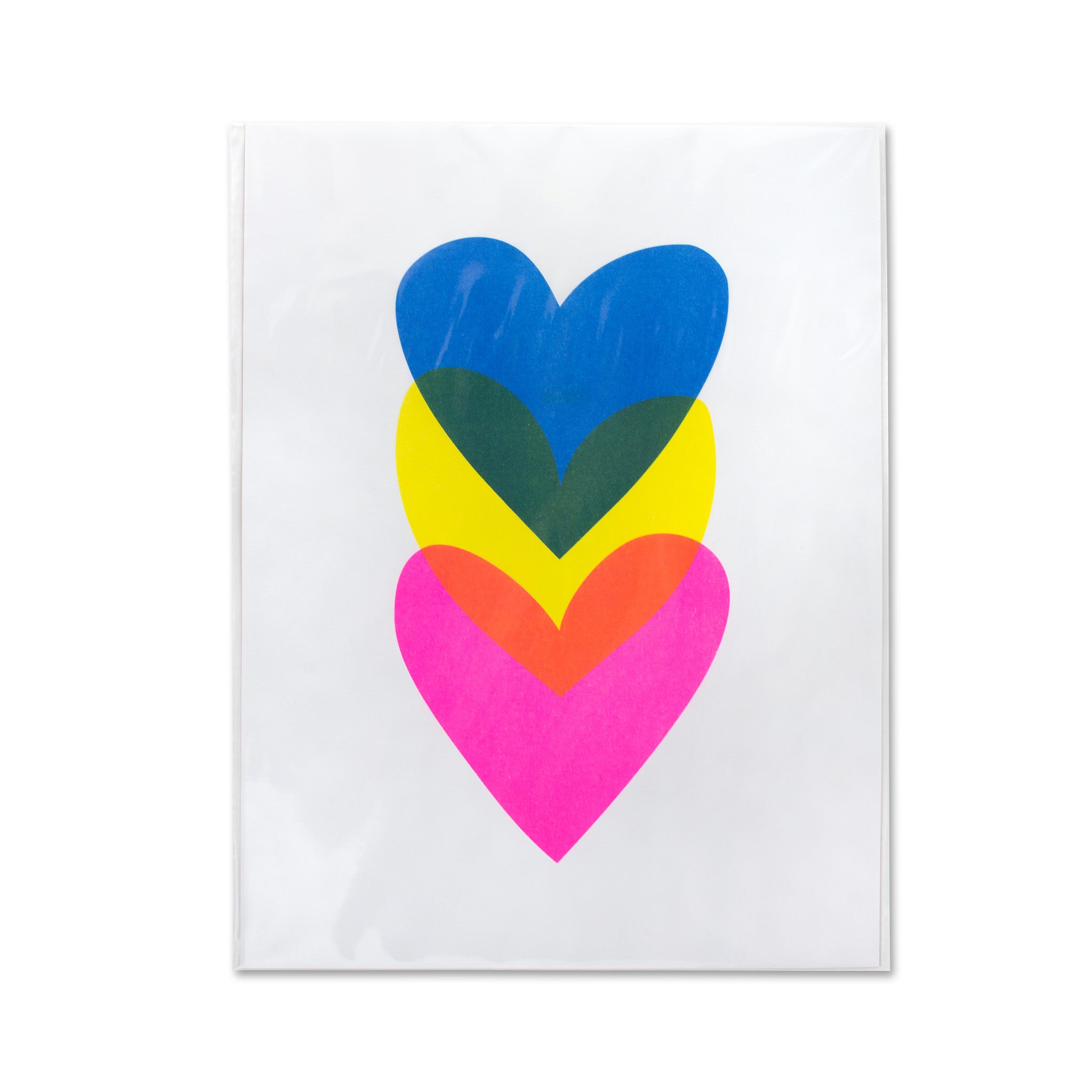 Risographie Artprint Three of Hearts