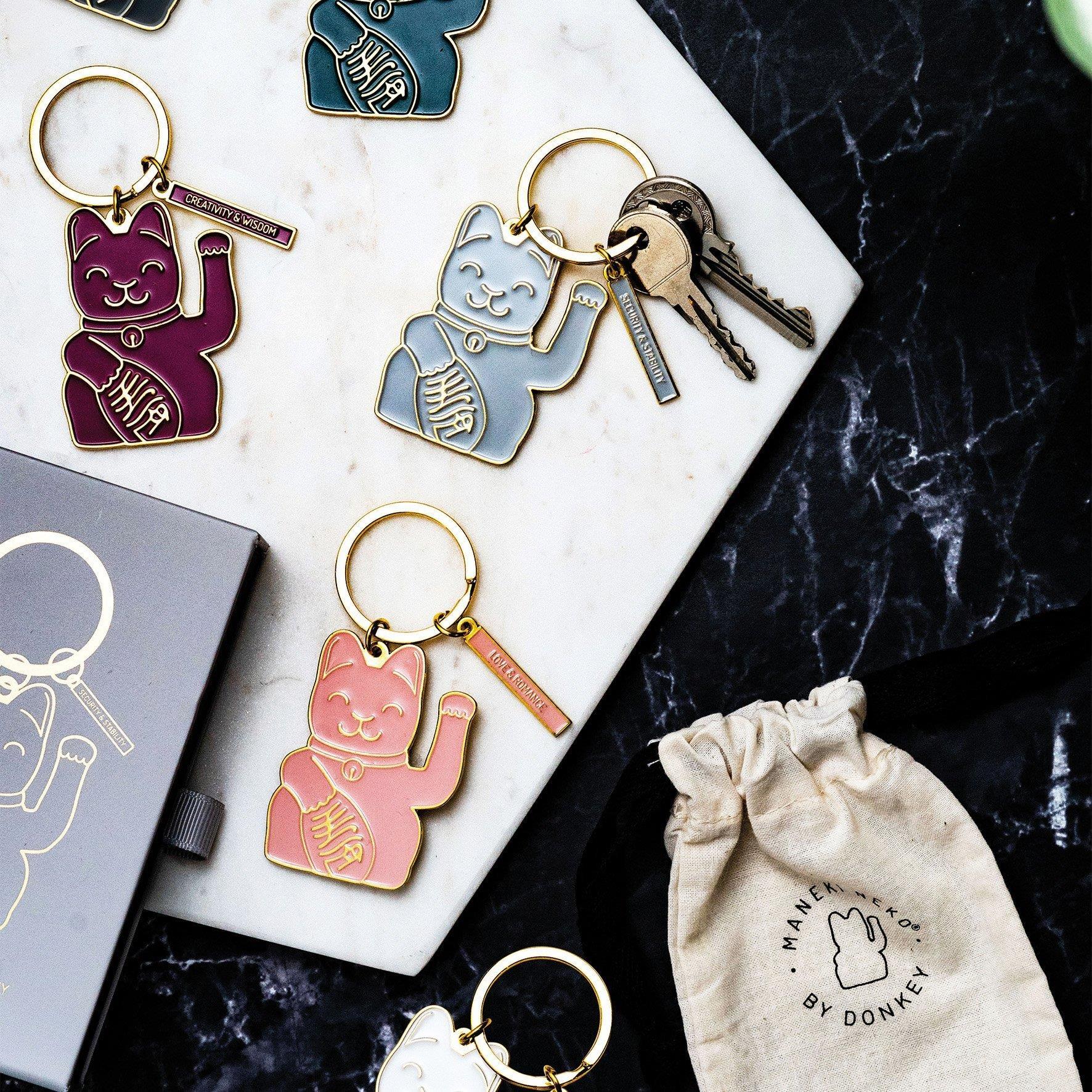 MANEKI NEKO Keyring Grey
