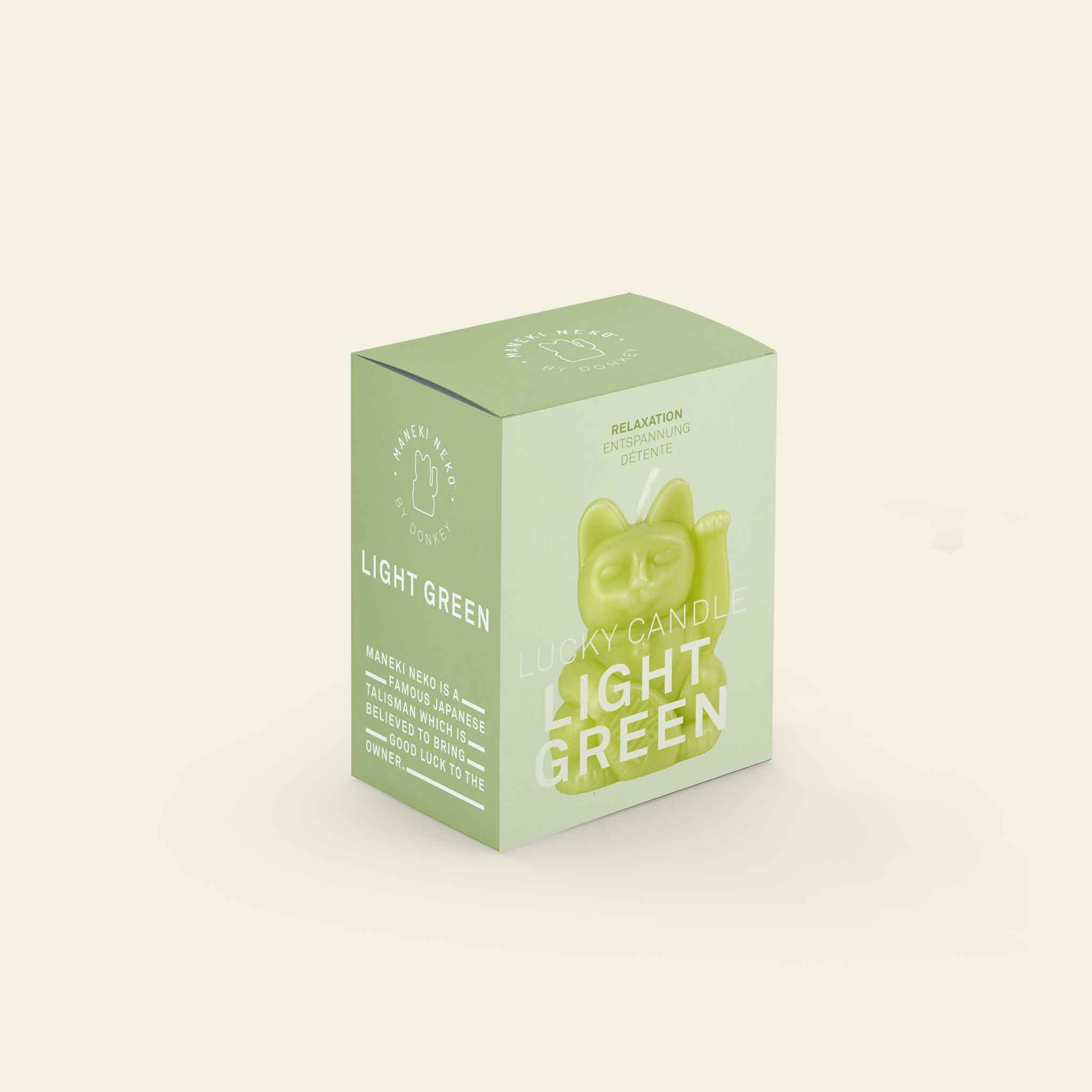 Verpackung Lucky Cat Kerze Light Green