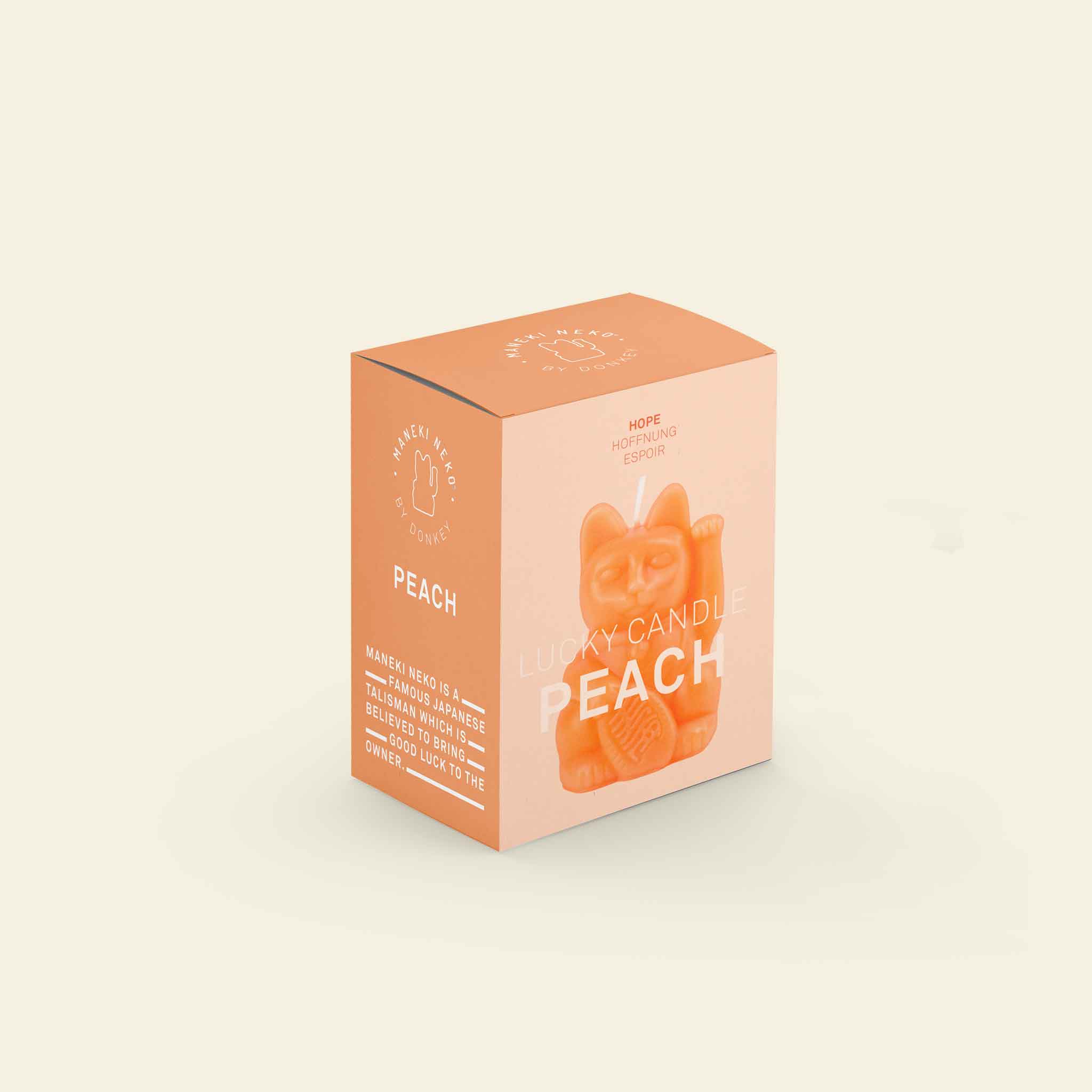 Lucky Cat Kerze Peach