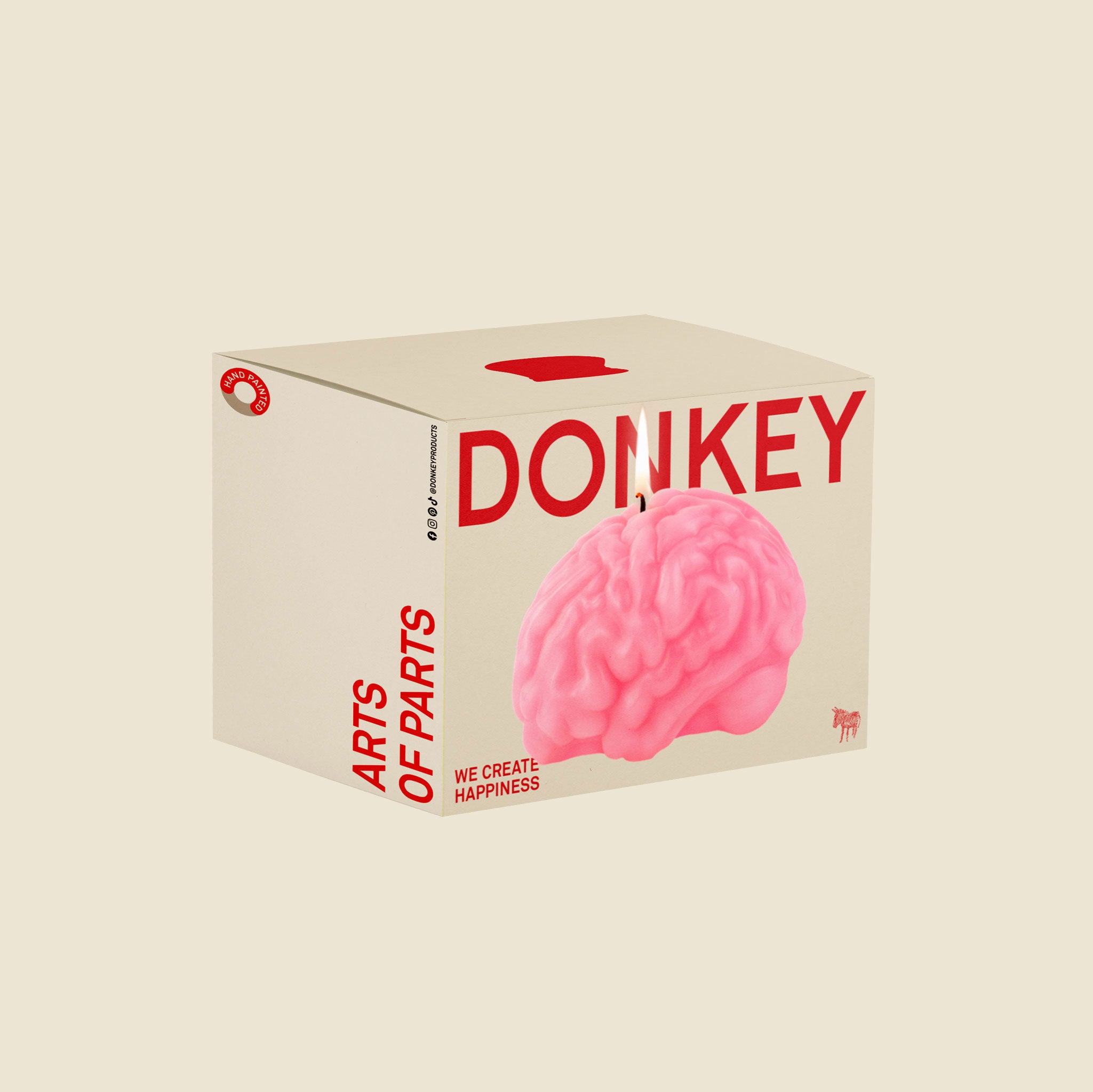 Verpackung Brain Candle - Pinke Kerze in Hirn-Form