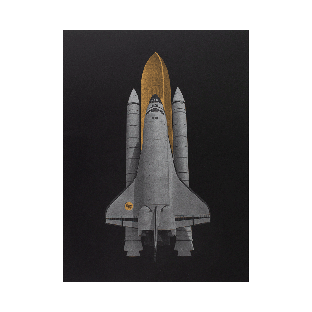 Risographie Artprint Space Shuttle