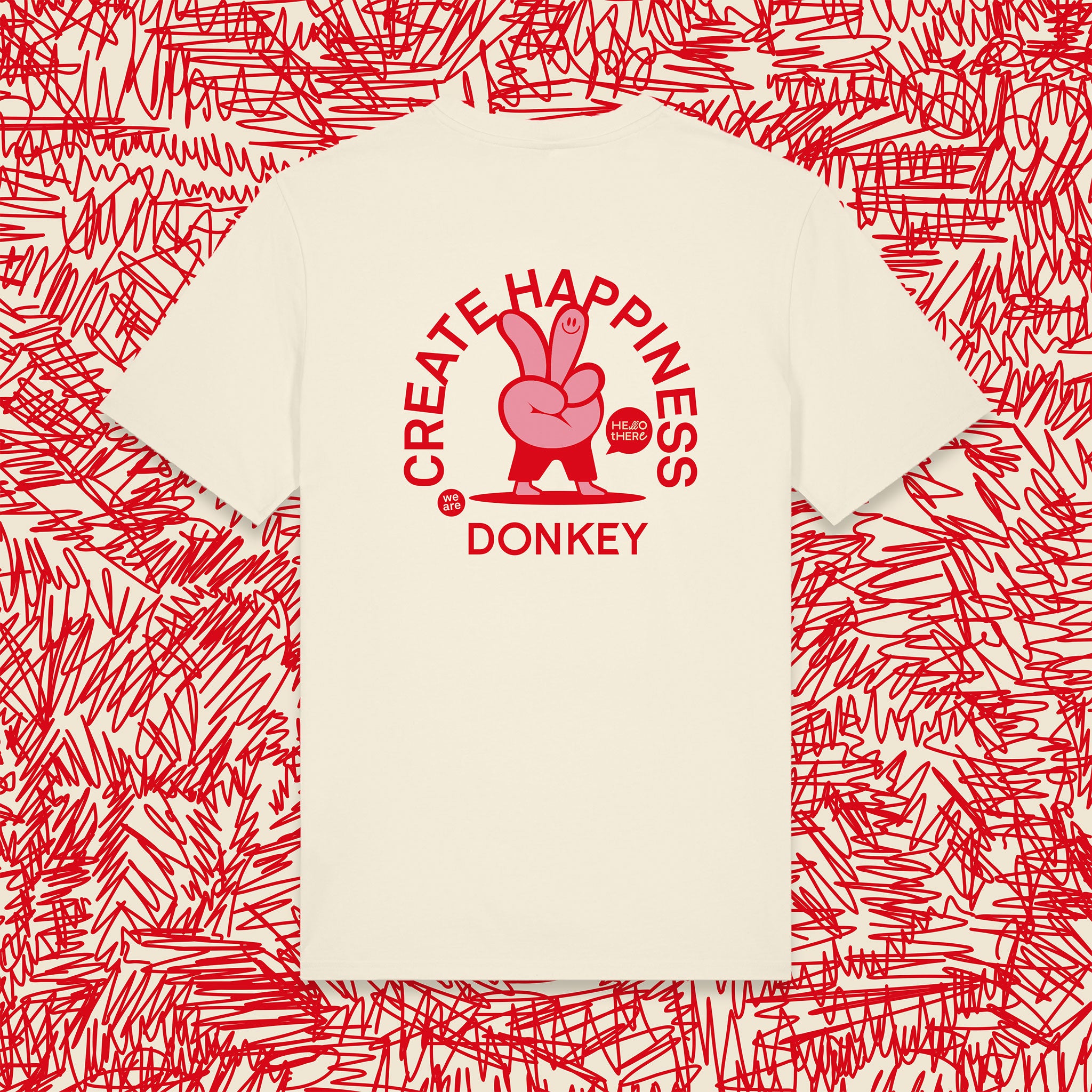 Rückansicht T-Shirt "Happiness" aus der Donkey Textiles Collection