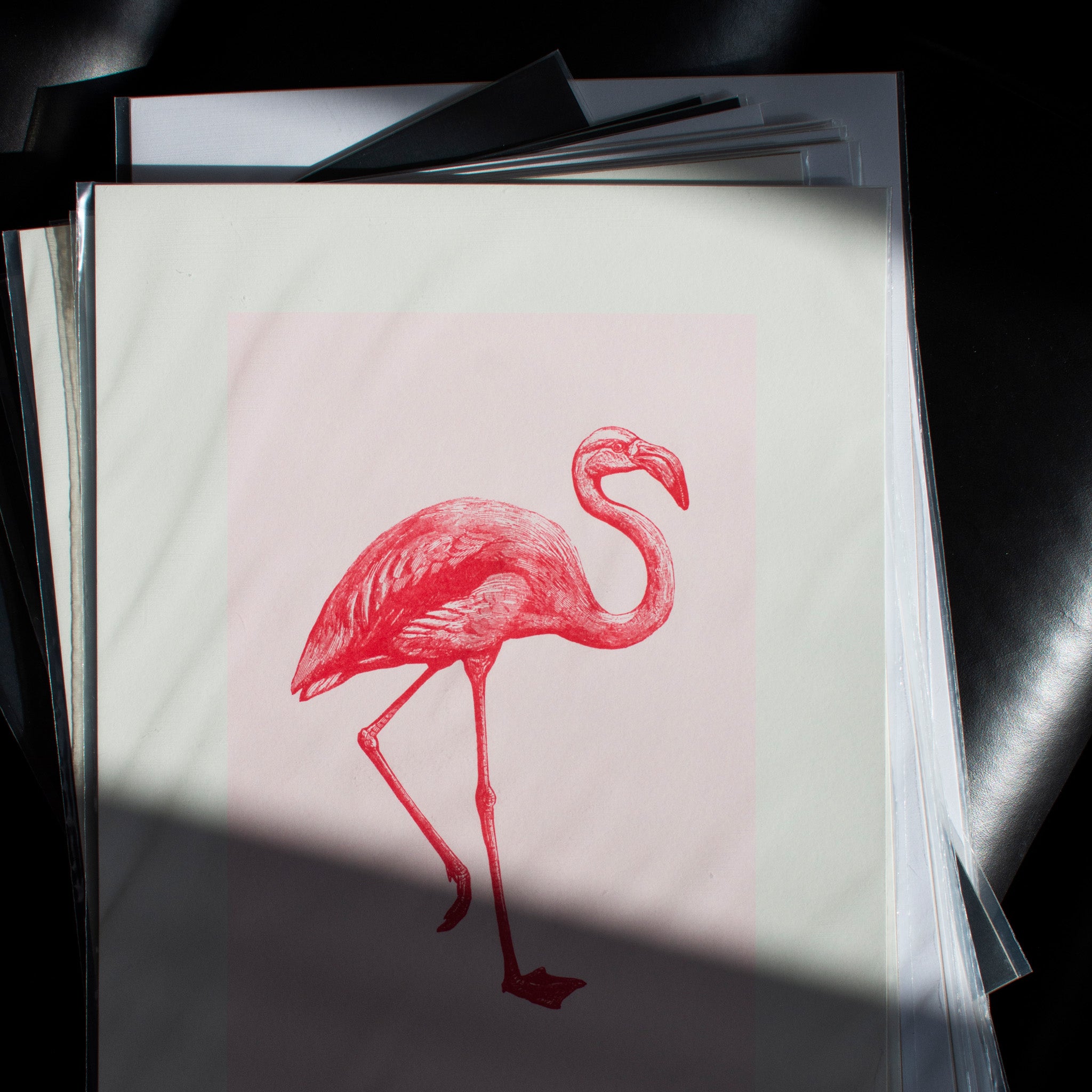 Risographie Artprint Flamingo